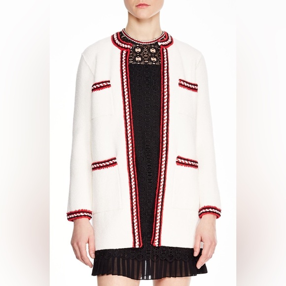 SANDRO Luce Chunky Cotton-blend Cardigan In Ecru - Picture 7 of 11